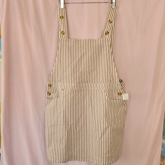 Striped Overall Dress - Picture 1 of 7